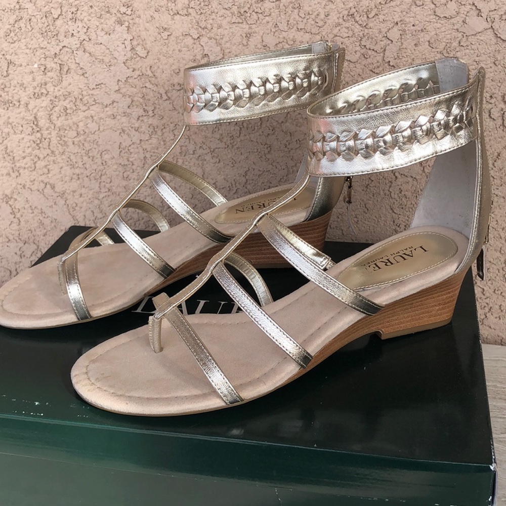 Ralph Lauren metallic sandals